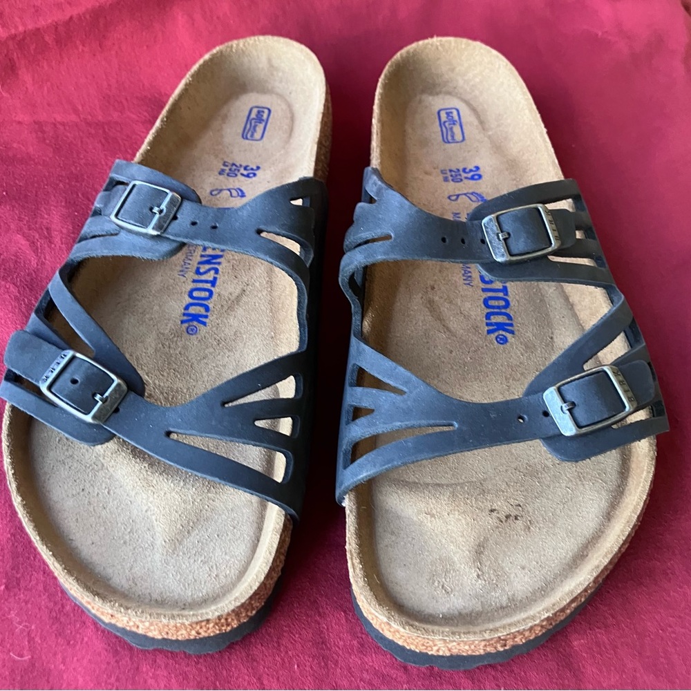 Birkenstock Navy Strappy Sandals